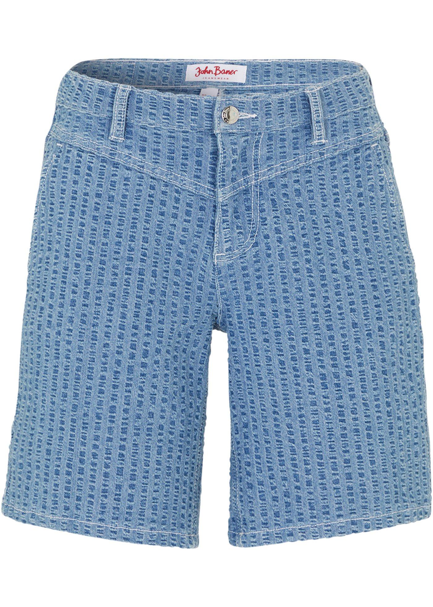 Joli Short En Jean Extensible En Cr Pon De Coton Denim Denim Bleu