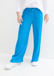 Pantalon large à effet froissé et taille haute entièrement élastiquée, bpc bonprix collection