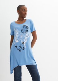 T-shirt long à pans et motif papillon, bpc selection