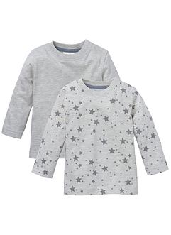 Lot de 2 T-shirts bébé à manches longues en coton bio, bpc bonprix collection Lot de 2 T-shirts bébé à manches longues en coton bio, bpc bonprix collection
