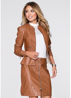 Veste en synthétique imitation cuir avec empiècements jersey, BODYFLIRT Veste en synthétique imitation cuir avec empiècements jersey, BODYFLIRT