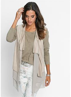 Gilet en synthétique imitation cuir avec empiècement chiffon, bpc selection Gilet en synthétique imitation cuir avec empiècement chiffon, bpc selection