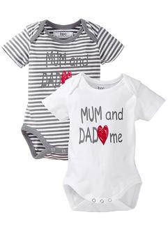 Lot de 2 bodies manches courtes, bpc bonprix collection Lot de 2 bodies manches courtes, bpc bonprix collection