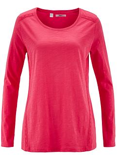 T-shirt fil flammé avec dentelle, manches longues, bpc bonprix collection T-shirt fil flammé avec dentelle, manches longues, bpc bonprix collection