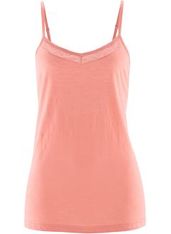Top en fil flammé avec dentelle, bpc bonprix collection Top en fil flammé avec dentelle, bpc bonprix collection