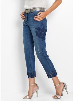 Jean extensible 7/8 avec application dentelle, bpc selection premium Jean extensible 7/8 avec application dentelle, bpc selection premium