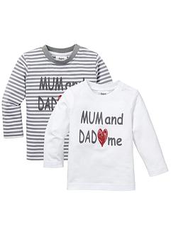 Lot de 2 T-shirts bébé à manches longues en coton bio, bpc bonprix collection Lot de 2 T-shirts bébé à manches longues en coton bio, bpc bonprix collection