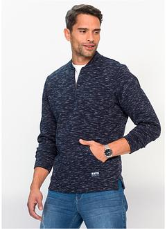 Sweat-shirt col baseball chiné Regular Fit, bpc bonprix collection Sweat-shirt col baseball chiné Regular Fit, bpc bonprix collection