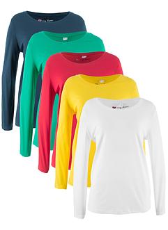 Lot de 5 T-shirts col rond à manches longues, bpc bonprix collection Lot de 5 T-shirts col rond à manches longues, bpc bonprix collection