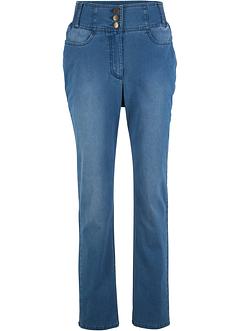 Jean extensible à empiècements smocks, taille haute, bpc bonprix collection Jean extensible à empiècements smocks, taille haute, bpc bonprix collection