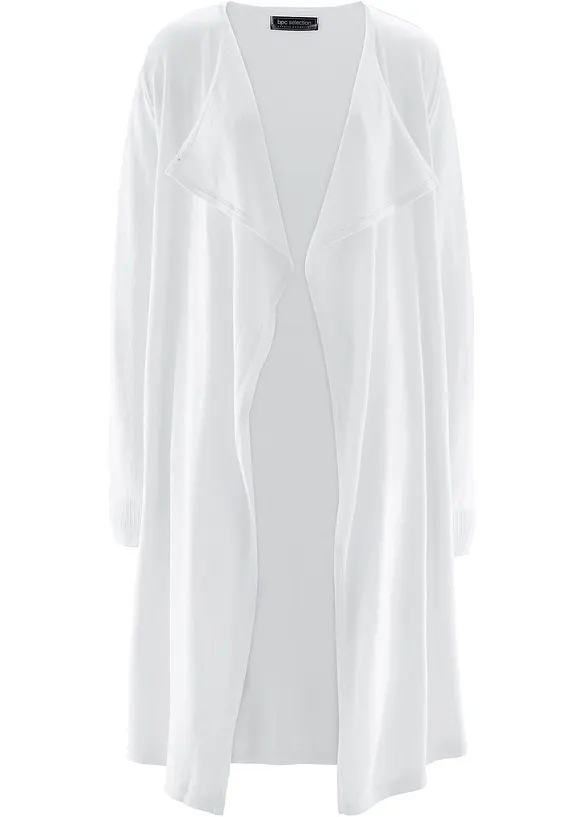 Long gilet en maille de coton mélangé, bonprix
