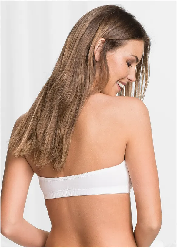 Lot de 2 soutiens-gorge bandeau coton jusqu’au bonnet B, bonprix