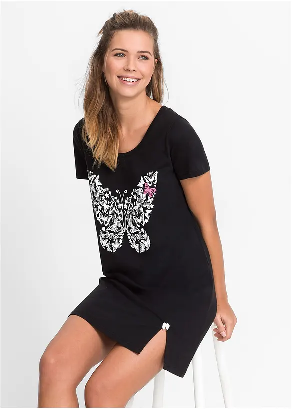 Chemise de nuit courte en coton, bonprix