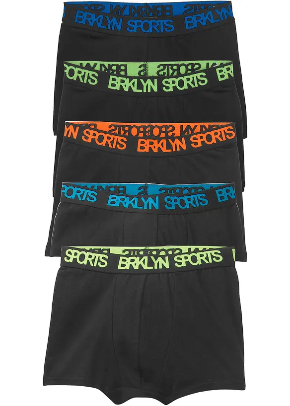 Lot de 5 boxers en coton doux et extensible, bonprix
