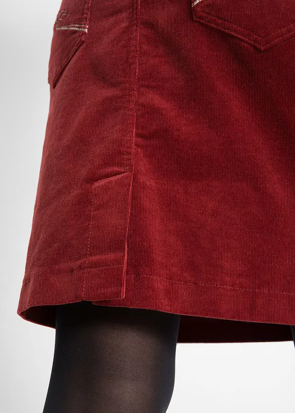 Jupe en velours côtelé extensible à ceinture élastiquée, bonprix