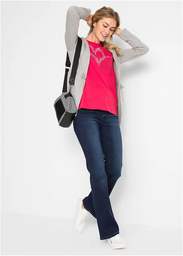 T-shirt coton à imprimé cœur, bonprix