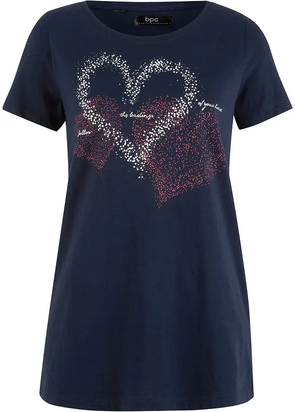 T-shirt coton à imprimé cœur, bonprix