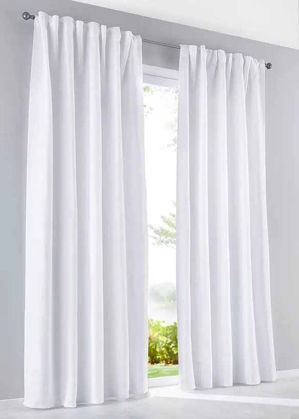 Lot de 2 rideaux en microfibre facile d’entretien, bonprix