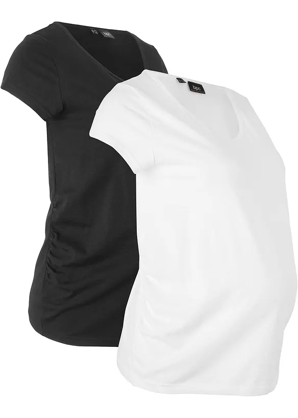 Lot de 2 T-shirts basiques de grossesse, bonprix