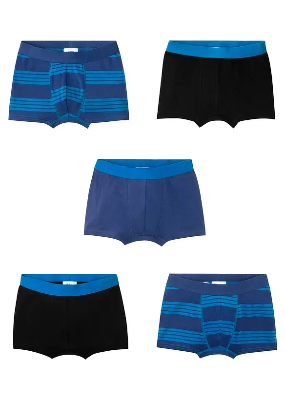 Lot de 5 boxers en coton doux et extensible, bonprix