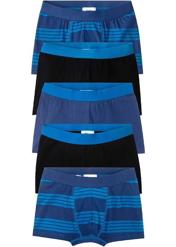 Lot de 5 boxers en coton doux et extensible, bonprix