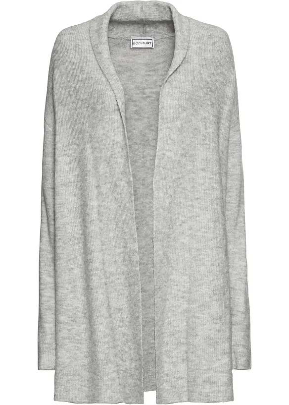 Gilet long en maille à col châle, bonprix