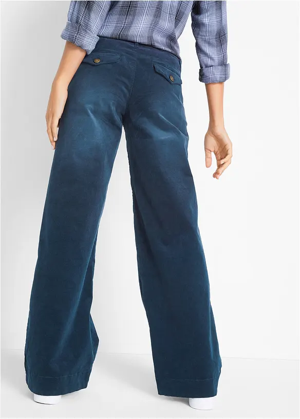 Pantalon en velours côtelé extensible, large, bonprix