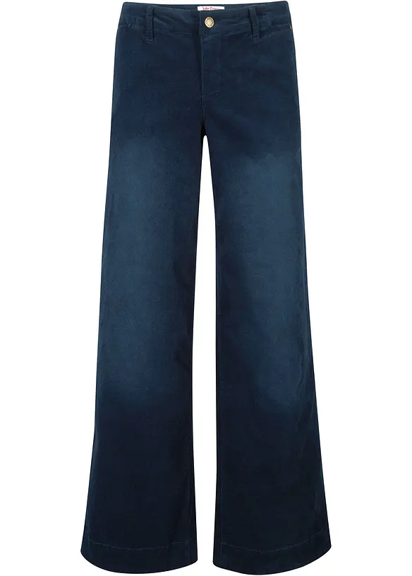 Pantalon en velours côtelé extensible, large, bonprix