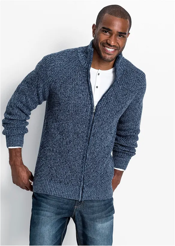 Gilet en grosse maille côtelée avec coton, bonprix