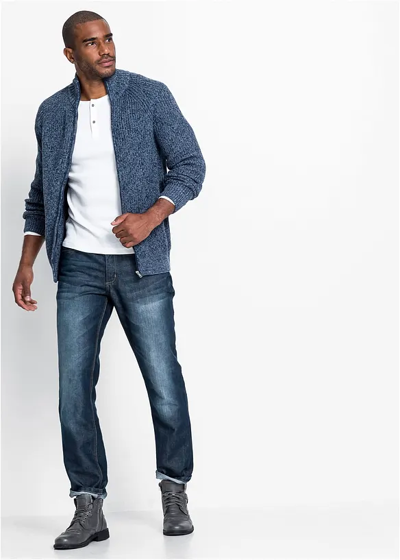 Gilet en grosse maille côtelée avec coton, bonprix