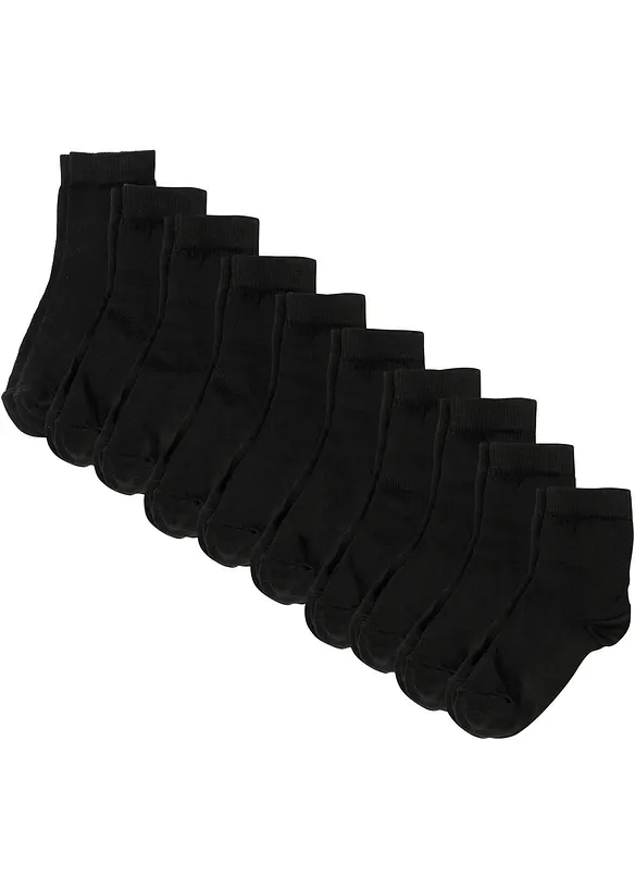 Lot de 10 paires de chaussettes courtes coton, bonprix