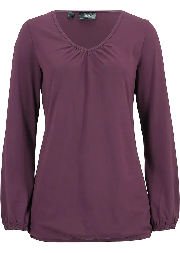 T-shirt manches longues 100% coton, finitions élastiquées, bonprix