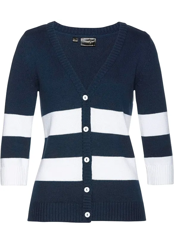 Gilet rayé en maille de coton, bonprix