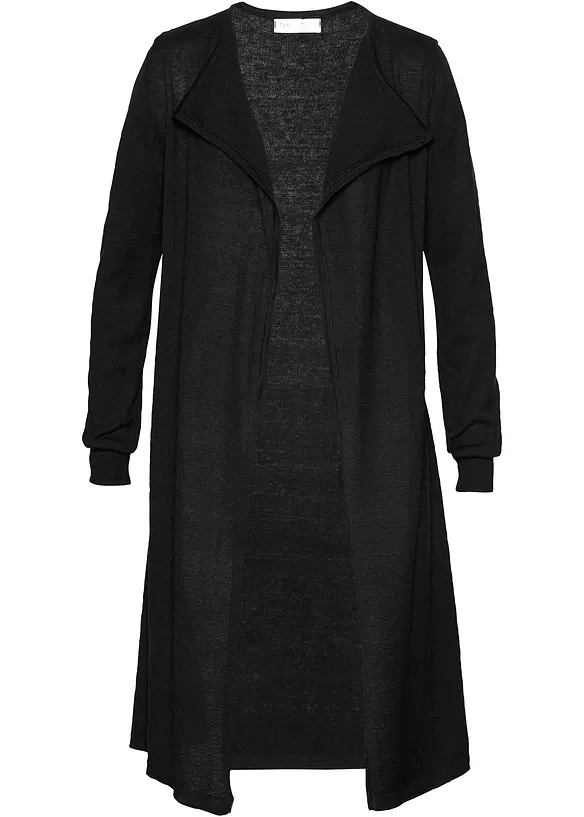 Long gilet en maille de coton mélangé, bonprix