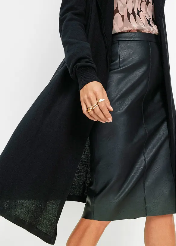 Long gilet en maille de coton mélangé, bonprix