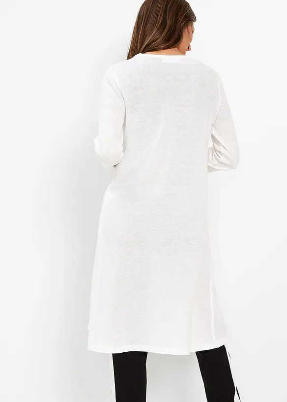 Long gilet en maille de coton mélangé, bonprix