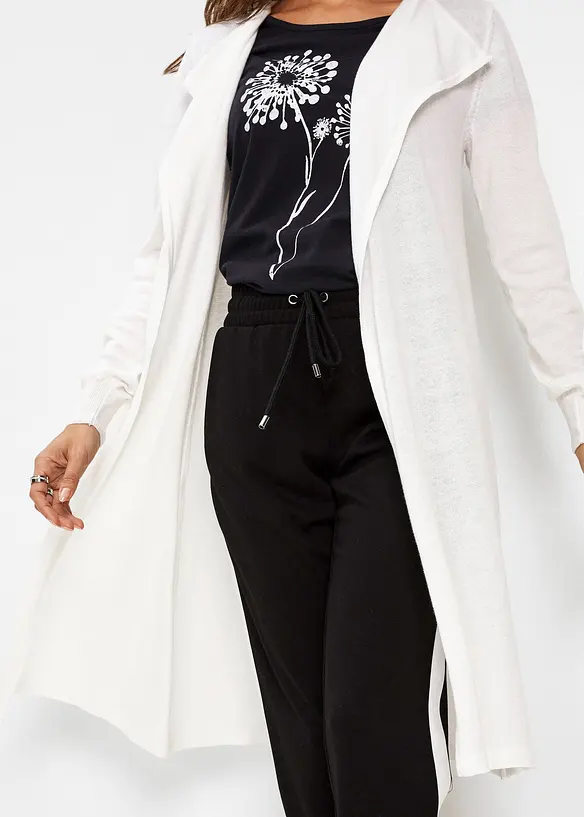 Long gilet en maille de coton mélangé, bonprix