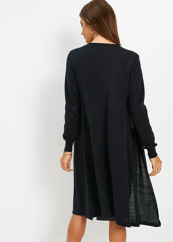Long gilet en maille de coton mélangé, bonprix
