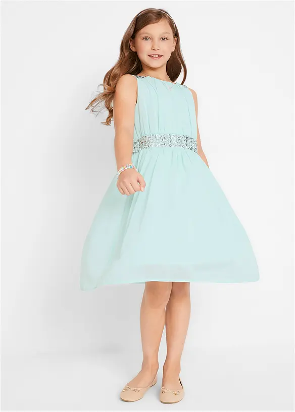 Robe en mousseline avec ceinture ornée de sequins, bonprix