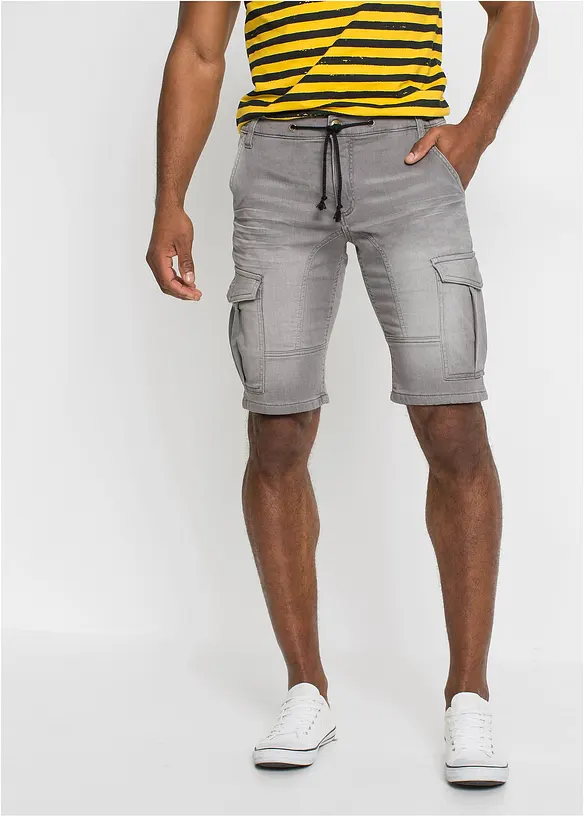 Bermuda en molleton aspect jean, Regular, bonprix