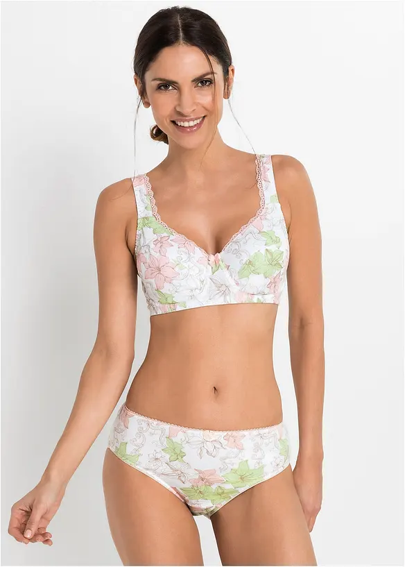 Lot de 3 soutiens-gorge à armatures en coton, bonprix