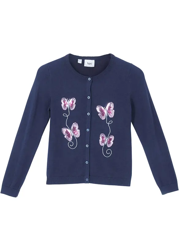 Gilet fille en fine maille à sequins, bonprix