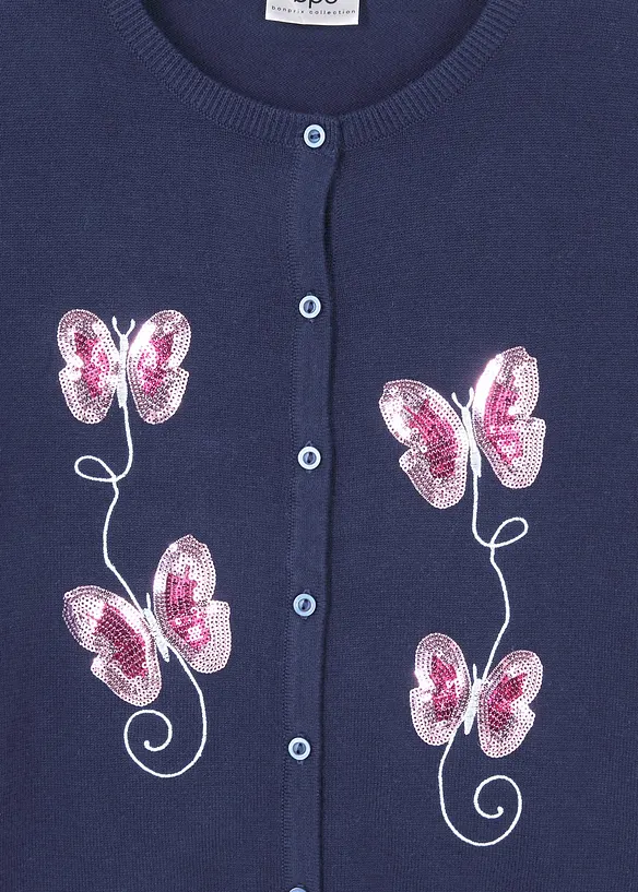 Gilet fille en fine maille à sequins, bonprix