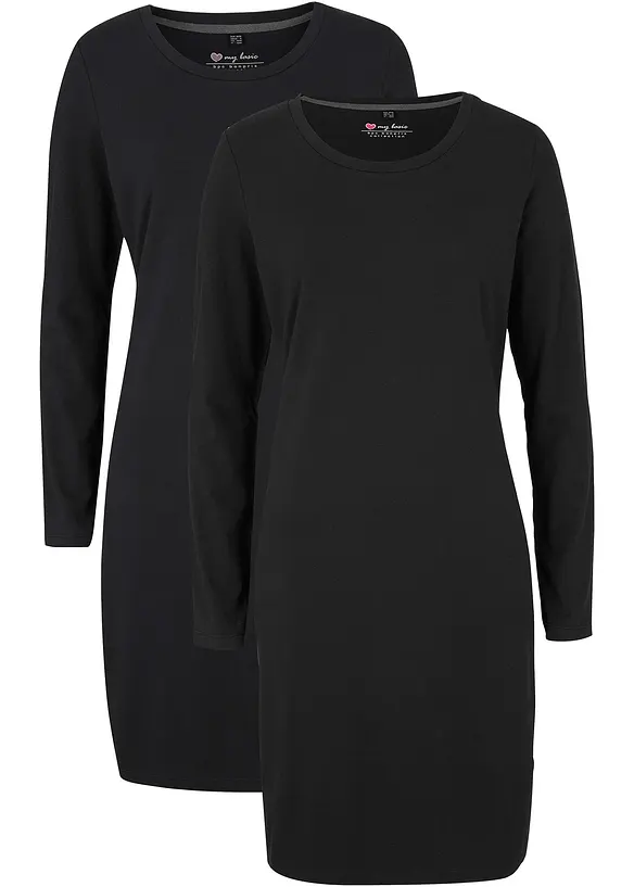 Robes en jersey coton extensible par lot de 2, bonprix