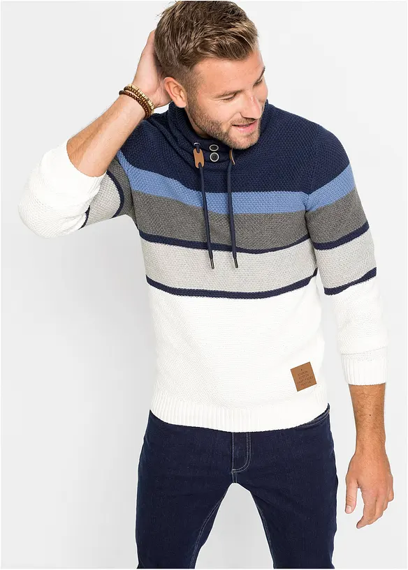 Pull en grosse maille à col tube 100% coton, bonprix