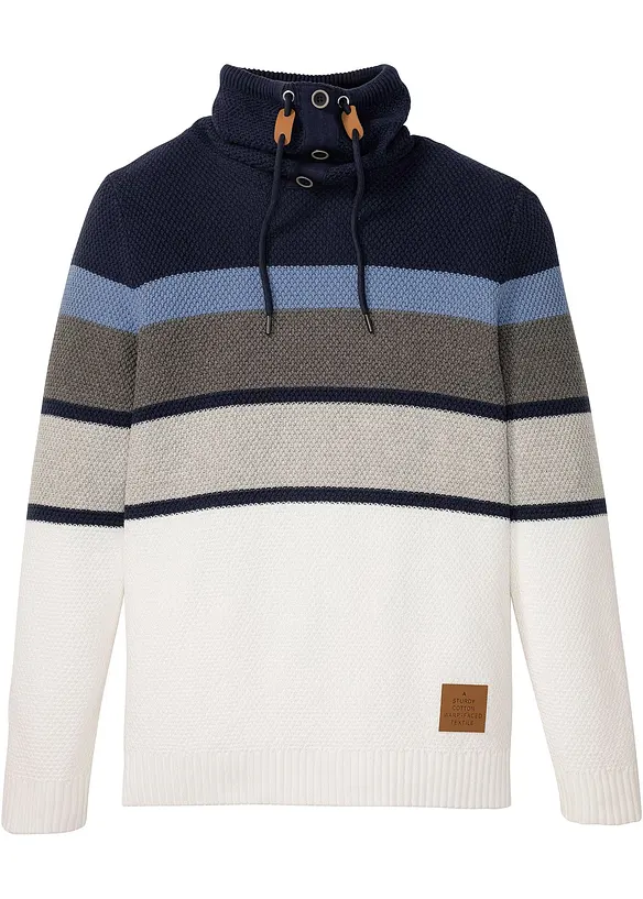 Pull en grosse maille à col tube 100% coton, bonprix