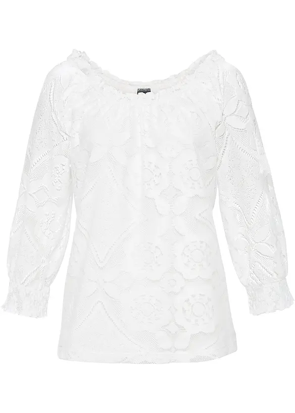 T-shirt manches longues en dentelle, bonprix