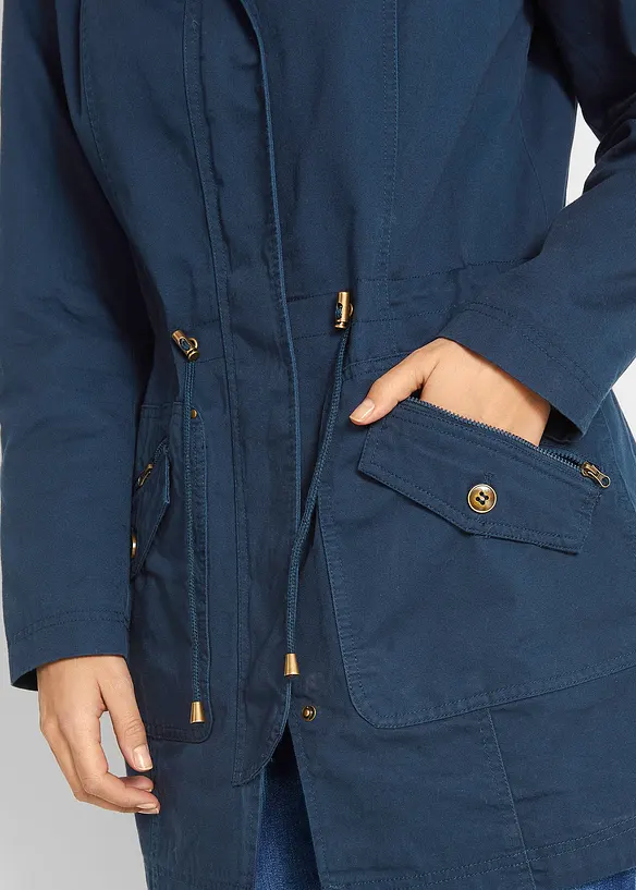 Parka courte en coton à col montant, cintrée, bonprix