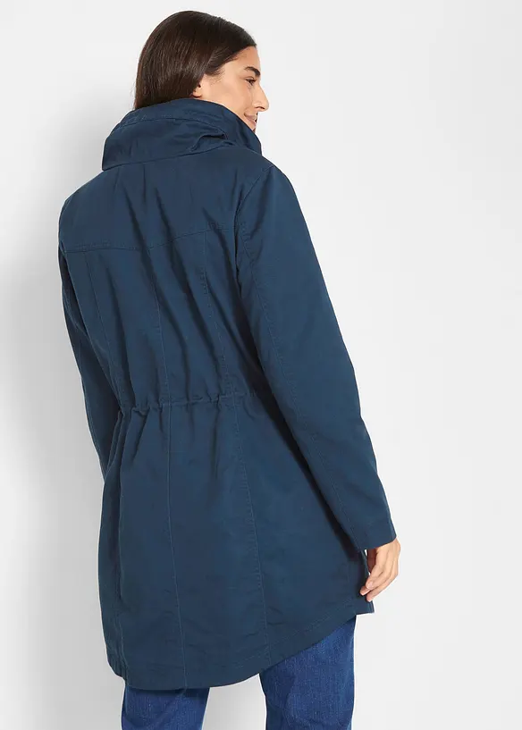 Parka courte en coton à col montant, cintrée, bonprix