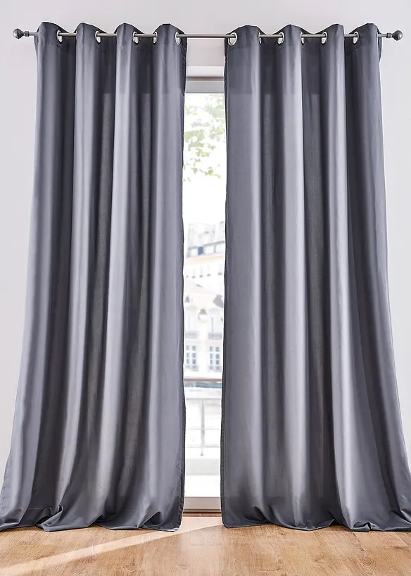 Lot de 2 rideaux en microfibre facile d’entretien, bonprix